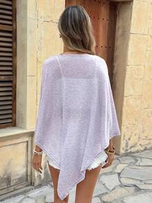 SHEIN LUNE Women's Casual Solid Color Summer Vacation Commute Daily Basic Fashion Top - Dusty Purple - View 2