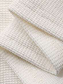 DAZY Men's Solid Color 1/3 Zip Collar White Textured Fabric T-Shirt, Spring - White - View 6
