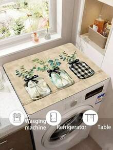 1pc Minimalist Vase Print Multi-Purpose Mat For Washing Machine Cover, Quick-Dry Absorbent Washer And Dryer Top Protector Pad, Modern Practical Decor For Laundry And Kitchen, Polyester Dish Drying Mat - Universal Dust Cover For Home Appliances Home Decoration Table Decoration,Party Decoration,Wedding Decoration,Dining Room Kitchen Decoration,Room Decoration,Home Decoration - Multicolor - View 5