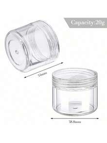Round Plastic Cosmetic Jars Set With Lids, Transparent Lids, For Liquids Creams Beauty Samples - Clear - View 10