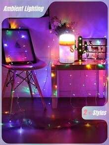 1 st multifunktionell LED-ljusslinga, 2 stilar, 10 m RGB-ljusslinga, USB-laddningsbar, bärbar hängande design, för camping och festdekor, perfekt present - Laddningsmodell med stor kapacitet - Visa 1