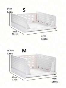1pc Stackable Plastic Storage Basket Foldable Wardrobe Divided Storage Box And Storage Box Drawer Rack Storage Container Suitable For Wardrobes, Cabinets, Kitchen, Bathroom, Office - White - View 9
