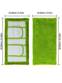 1件装 贴合式扁平粘性拖把布 超细纤维拖把垫 拖把头 可替换拖把布 旋转式免手清洁 圣诞节节日礼物 - 綠白色 - 查看 3