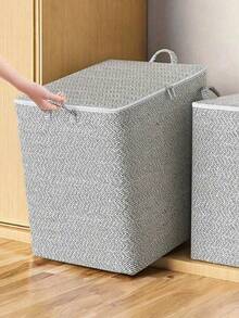 1 hộp - Hộp đựng quần áo gấp gọn dung tích lớn, có nắp đậy, thiết kế tiết kiệm không gian, chất liệu vải không dệt, tay cầm chắc chắn, thích hợp để di chuyển, sắp xếp nhà cửa, cất giữ quần áo và để dưới gầm giường. - Nhiều màu - Xem 8