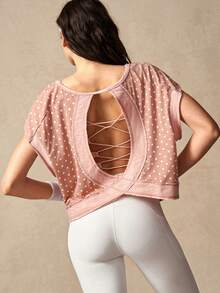 VARSIVA Brassière de sport dos nu de couleur unie pour femmes - Rose bonbon - Voir 9