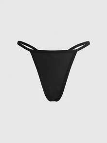 ROMWE Women's Gothic Cross Narrow Edge Thong Panties - Black and White - View 2
