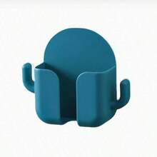 1个壁挂式手机收纳盒，多功能免打孔仙人掌造型电视空调粘性充电支架 - 深藍色 - 查看 7