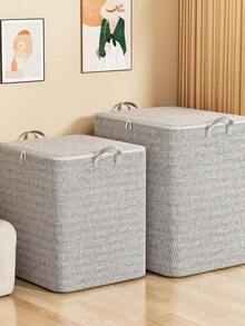 灰色箭头牌储物袋，采用加厚无纺布制成，可折叠设计，超大容量，适用于衣柜整理、搬家用品，节省空间。 - 米白色 - 查看 1