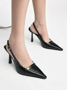 Mnmlis Women's Fashion Sexy High Heel Square Toe Pumps - Black - View 7