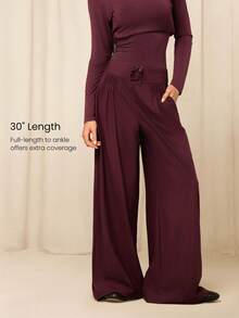 GLOWMODE X Reem Modest All-Day Ease Cooling Quick-Dry Sun Protection Adjustable Drawstring Waist Slip Pockets Wide-Leg Pants Training Running Workout Gym Daily - Purple - View 2