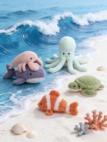 MINKOJA Đồ chơi nhồi bông hình sinh vật biển, mô phỏng hình dạng các loài động vật biển nhỏ, cá hề/cá mập/bạch tuộc/tôm hùm/rùa. Mềm mại và bông xốp, rất thích hợp để trang trí phòng, phụ tùng ô tô, trưng bày trong lớp học, trang trí bề mặt ghế sofa hoặc giường ngủ. Là món quà sinh nhật bất ngờ dành cho trẻ em và bạn bè, một lựa chọn tuyệt vời cho những người yêu thích động vật biển. - Nhiều màu - Xem 4