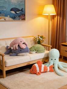 MINKOJA Đồ chơi nhồi bông hình sinh vật biển, mô phỏng hình dạng các loài động vật biển nhỏ, cá hề/cá mập/bạch tuộc/tôm hùm/rùa. Mềm mại và bông xốp, rất thích hợp để trang trí phòng, phụ tùng ô tô, trưng bày trong lớp học, trang trí bề mặt ghế sofa hoặc giường ngủ. Là món quà sinh nhật bất ngờ dành cho trẻ em và bạn bè, một lựa chọn tuyệt vời cho những người yêu thích động vật biển. - Nhiều màu - Xem 3