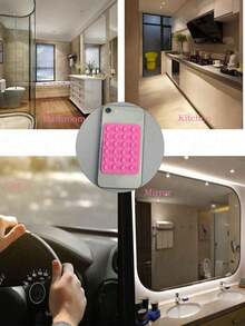 24个装方形硅胶吸盘，适用于手机壳后盖 - 强力粘胶支架，稳固吸附 - 無色 - 查看 8