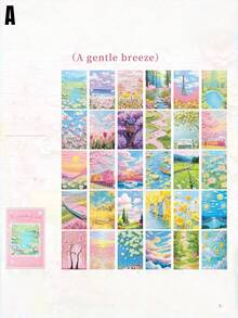 Brushstroke-Style Non-Adhesive Sticky Notepad Material, Diy Journal Sticky Notepad Background Paper - suit - View 3