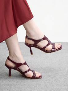 CUCCOO BIZCHIC Women Heeled Sandals - Burgundy - View 6