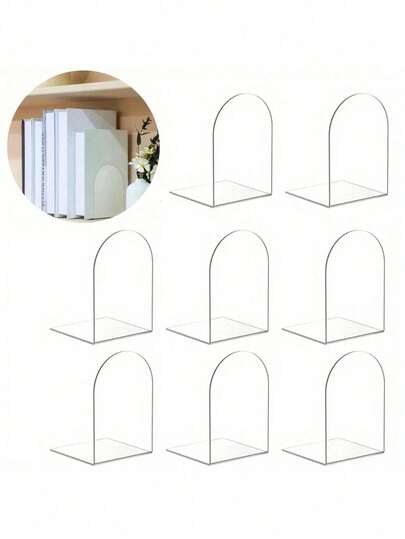 1/2/4pcs Acrylic Bookshelf Set, Adjustable Transparent Bookshelf, Art Display Rack, Desktop Acrylic Bookshelf, Transparent Book Holder, Suitable For Offices, Homes, Retail Stores, Bedrooms, Back To School Season, Comic Books CD, Magazines, Postcards, Artworks, Valentine's Day, Christmas Gifts, Halloween Gifts, Transparent Decorations