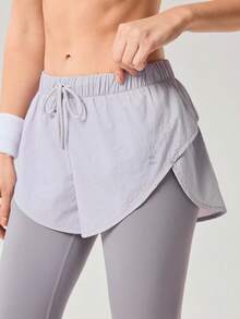 OutZeal Women Sports Pants 2-In-1 Legging Running Gym Cool Touch UV Protection Active Bottoms - Mauve Purple - View 5