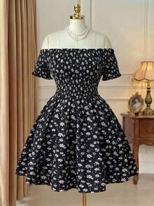 GlowEve CURVE 大码女式印花时尚约会之夜浪漫休闲度假百搭连衣裙，适合春夏穿着 - 彩色 - 查看 1