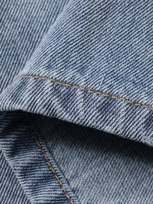 Livesso Women's Casual Everyday Wear Denim Bermuda Shorts With Pockets - Blue - View 7