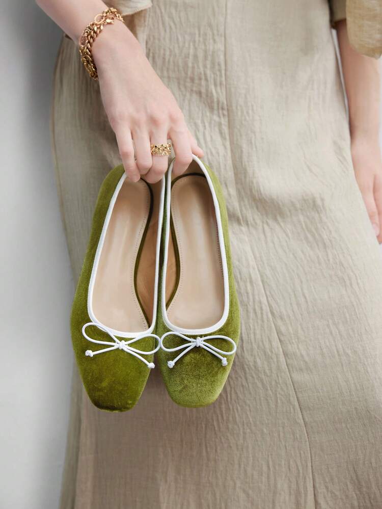 CUCCOO BIZCHIC Women Shoes Fashionable Women's Flat Shoes Comfortable Casual Versatile Holiday Dating Elegant Wear Bow Decoration Design, College Style Wear, Commuting Daily, Dating Out Of The Street, Sweet And Cool Style Women's Shoes Spring Shoes