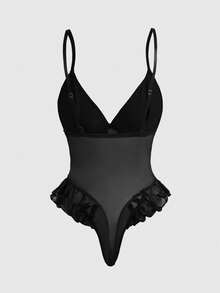 ROMWE Goth 女士哥特式五芒星性感网纱连体衣 - 黑色 - 查看 2