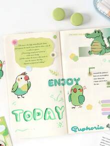 1 Bộ 6 miếng dán hình thú cưng tưởng tượng, nhãn dán sổ tay, túi đựng nhãn dán sổ tay, vật liệu làm sổ tay - Bộ đồ - Xem 8