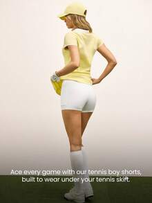 GLOWMODE 莫代尔三角插片，Swing Smart吸汗速干面料，侧边口袋，防滑握把，网球男童短裤，适合网球、高尔夫、匹克球等运动，日常穿着。 - 白色 - 查看 2