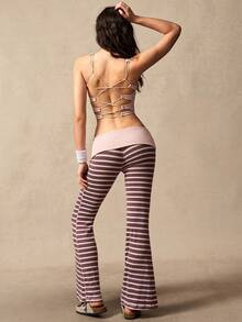 VARSIVA Brassière de sport dos nu de couleur unie pour femmes - Rose bonbon - Voir 10