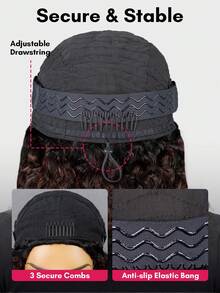 QUICK WEAR 9AM HAIR Wear Go Half Wig Water Wave Flexible Fit 3 In 1 Half Wig With Drawstring Natural Hairline Ombre Brown Wig Seamless Beginner Friendly Wear And Go Glueless Human Hair Wig Natural Hairline 180% Density 14-16 Bob Inch 18-28 Regular Inch Unprocessed Virgin Hair Fashion School Supplies Hair Stuff Gifts - S1B/33 - View 11