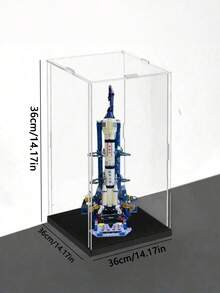 亚克力展示盒，组装式透明亚克力盒，玻璃盒替代品，用于展示手办、家居收纳和玩具整理 - 黑色 - 查看 5