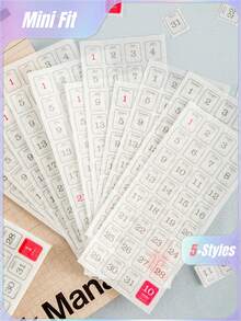 365-Day Daily Stickers, Journal And Notebook Background Decoration Stickers, Self-Adhesive Calendar - suit - View 1
