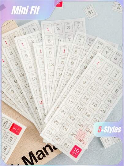 Pegatinas diarias de 365 días, pegatinas de decoración de diario y cuaderno, calendario autoadhesivo