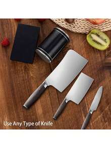 Rolling Knife Sharpener For Straight Edge Knife Sharpener Kit With 15/20° Degree Magnetic Angle For Kitchen Knives Whetstone Set - Black - View 8