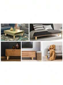 Bộ 4 chân bàn ghế hình nón kèm phụ kiện, chân gỗ nguyên khối cho ghế sofa, tủ quần áo, giường - Chân thay thế bằng gỗ đa năng với tấm gắn kim loại và ốc vít. - Màu be - Xem 10