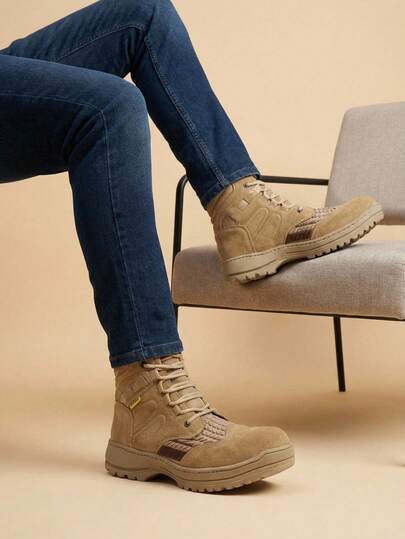 Botín de trabajo hombre, botín de piel genuina, calzado laboral masculino, botín resistente, botín cómodo, calzado para trabajo, botín masculino, calzado duradero hombre