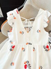 GlowEve CURVE Blusa de gasa con estampado floral para mujer de talla grande, de estilo casual y abierta al frente, versátil para primavera, verano y otoño - Blanco - Ver 6