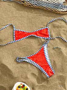 Swim Vcay Bộ bikini 2 mảnh gợi cảm dành cho nữ, mẫu mới Xuân/Hè 2026, thích hợp cho kỳ nghỉ biển hoặc những dịp thư giãn. - Nhiều màu - Xem 3
