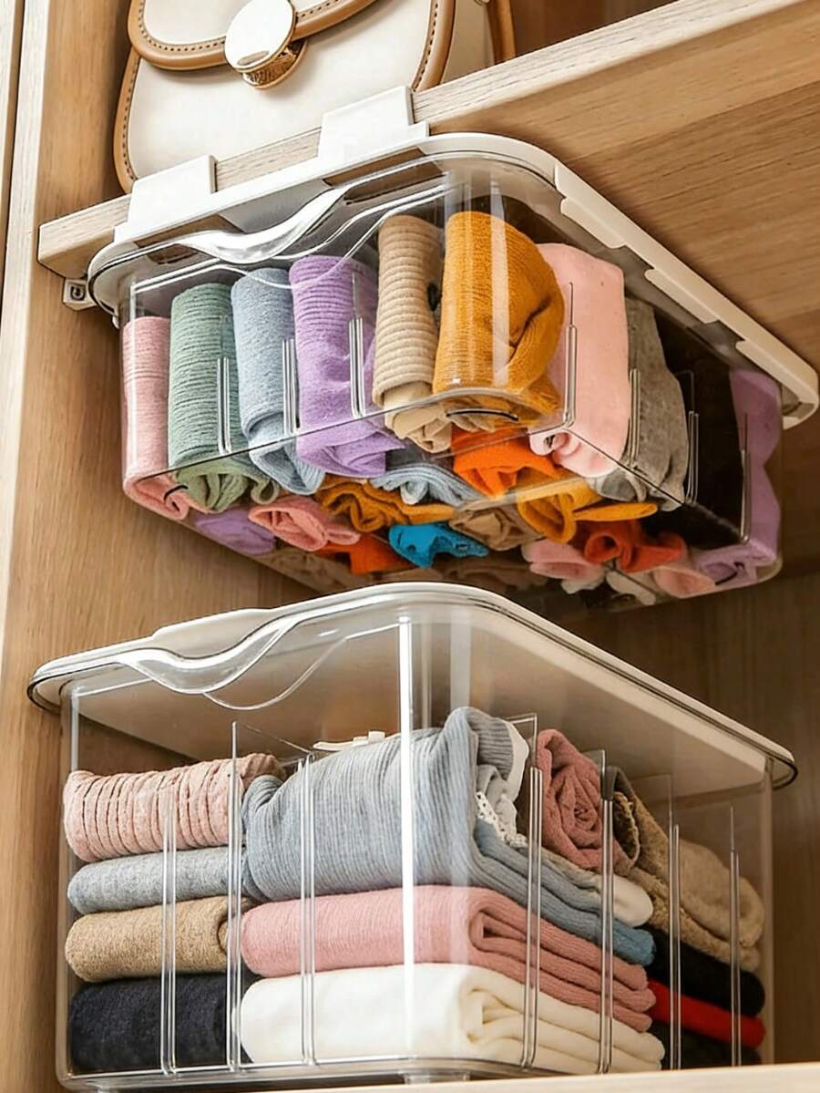 1 hộp đựng đồ lót và tất treo tường tiết kiệm không gian, có lưới 10 ô - Nhựa chống thấm nước với các ngăn trong suốt, thiết kế nhẹ, lý tưởng để cất giữ trong tủ quần áo, sắp xếp đồ đạc trong tủ | Thiết kế trong suốt | Hộp đựng đồ nhẹ, sắp xếp và lưu trữ trong tủ quần áo - Nhiều màu - Xem 1