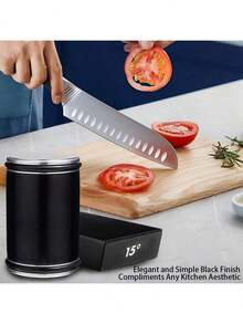 Rolling Knife Sharpener For Straight Edge Knife Sharpener Kit With 15/20° Degree Magnetic Angle For Kitchen Knives Whetstone Set - Black - View 10