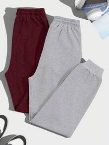 EURMUSE 2 Pcs Men's Waffle Fabric Basic Style Combination Fit Boxers, Set Of 2 - Grey - View 2