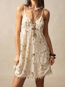 Bohemela Casual Solid Color Knit Sequin Off-Shoulder Mini Dress For Women - Multicolor - View 6