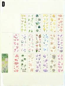 1张花卉日记语录剪贴贴纸创意贴纸书花卉素材贴纸DIY日记贴纸书 - 套裝 - 查看 5