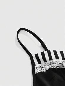 ROMWE Y2K Piano Key Print Sexy Camisole Top For Women - Black - View 4