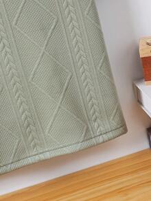 Mirajuku Tween Boy Textured Geometric Pattern Short Sleeve Casual Polo Shirt - Mint Green - View 5