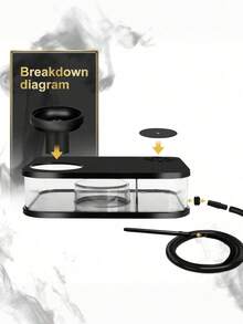 1pc Hookah Set, Including 1 Hookah Pipe, Acrylic Hookah Bottle, Silicone Bowl And Lid, Heart-Shaped Design, A Valentine'S Day Gift For Couples. - Multicolor - View 4