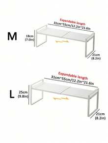1 Expandable Multi-Purpose Cabinet Shelf, Expandable Up To 55cm/22in, Multi-Layer Storage, Kitchen Cabinet Shelf, Multifunctional Metal Storage Shelf, Pot And Bowl Shelf, Suitable For: Kitchen Cabinets, Kitchen Countertops, Under Sinks, Moisture-Proof And Rust Proof, Space Saving, Suitable For Gift Giving, Kitchen Decoration Gifts, Home Decoration Gifts - Multicolor - View 13