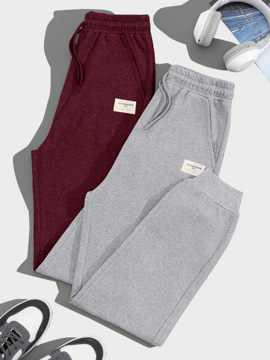 EURMUSE 2 Pcs Men's Waffle Fabric Basic Style Combination Fit Boxers, Set Of 2 - Grey - View 1