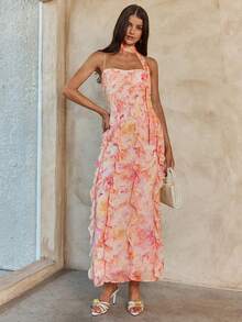 Enchnt Women's Elegant Summer White Floral Garden Party Holiday Dress ...