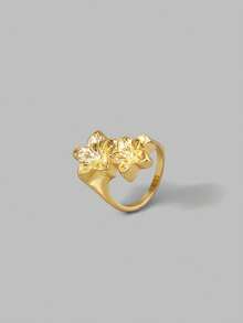 Ontre Double Flower Ring - Gold - View 2