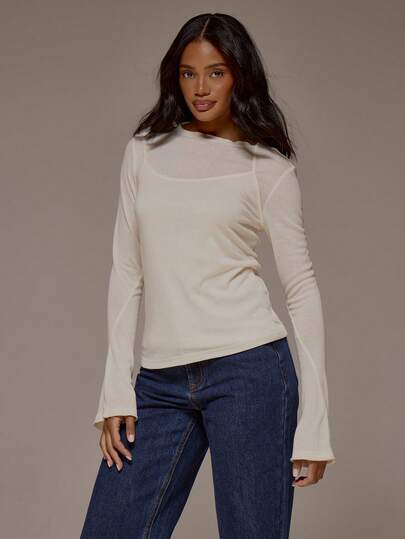 MUSERA 长袖背心双层长款上衣 春夏可爱舒适田园风春露